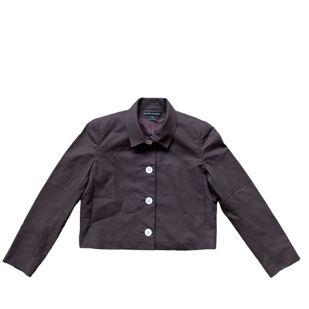 Ralph Lauren Black Label - Cropped Jacket Blazer w Pearlized Buttons - Brown 12